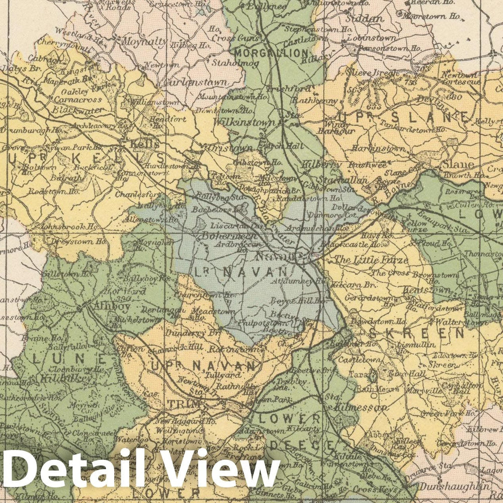 Historic Map : Irish County Maps, Meath 1900 , Vintage Wall Art