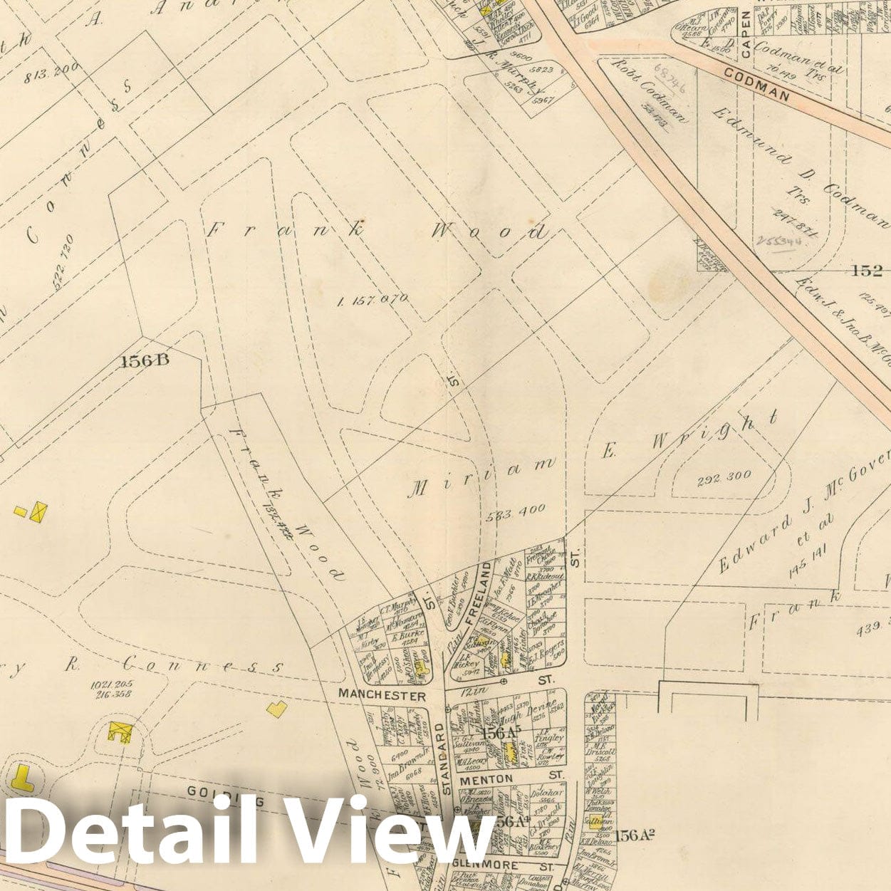 Historic Map : Atlas City of Boston, Vol. 5, Dorchester, 4th Ed., Dorchester 1904 Plate 036 , Vintage Wall Art