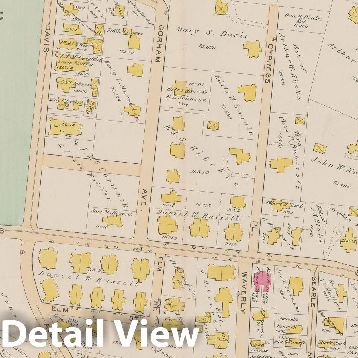 Historic Map : Atlas Town of Brookline, Brookline 1893 Plate 015 , Vintage Wall Art