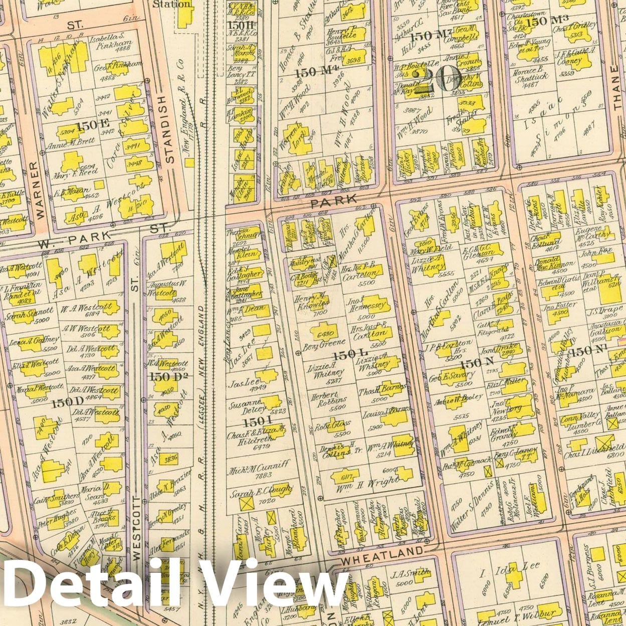 Historic Map : Atlas City of Boston, Vol. 5, Dorchester, 4th Ed., Dorchester 1904 Plate 023 , Vintage Wall Art