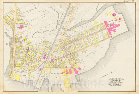 Historic Map : Atlas City of Boston, Vol. 5, Dorchester, Dorchester 1889 Plate 027 , Vintage Wall Art