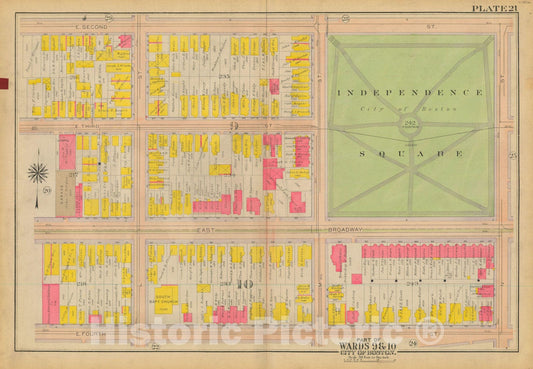 Historic Map : Atlas City of Boston: South Boston 1919 Plate 021 , Vintage Wall Art