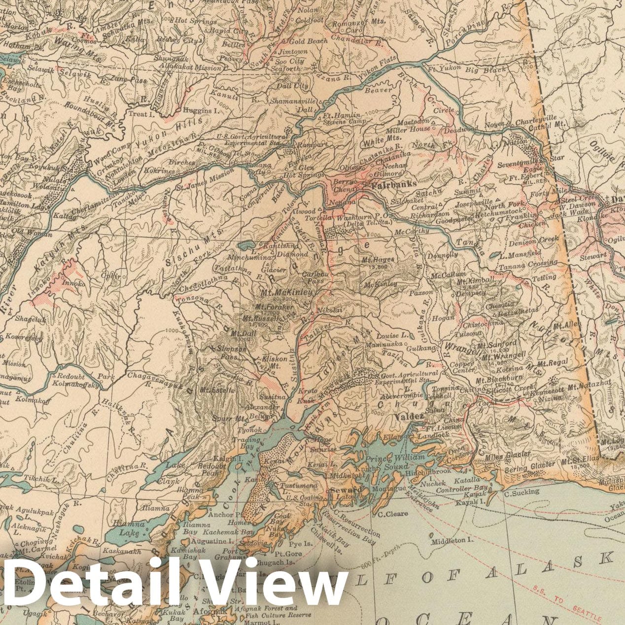 Historic Map : Alaska 1914 , Century Atlas of the World, Vintage Wall Art