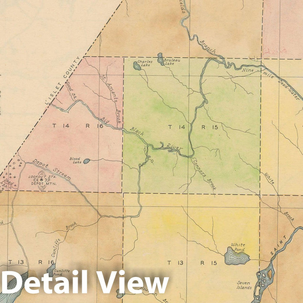 Historic Map : Maine General Highway County Maps, Aroostook 1938 Plate 005 , Vintage Wall Art