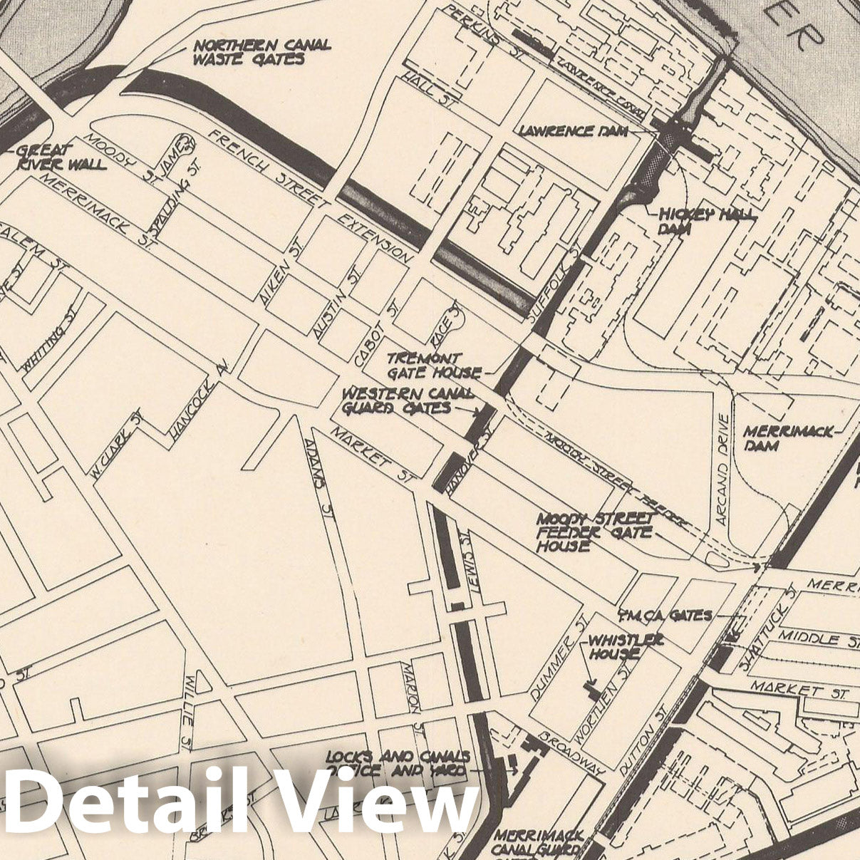Historic Map : Lowell 1975 , Vintage Wall Art