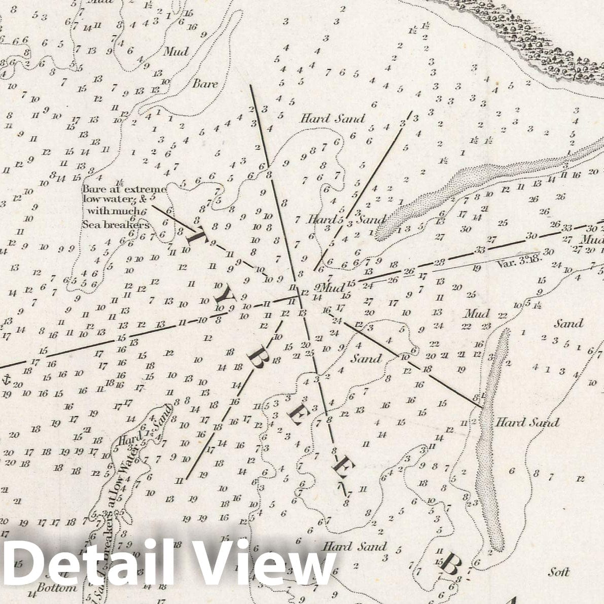 Historic Map : American Coast Pilot, 12th Edition, Hilton Head & Tybee 1842 , Vintage Wall Art