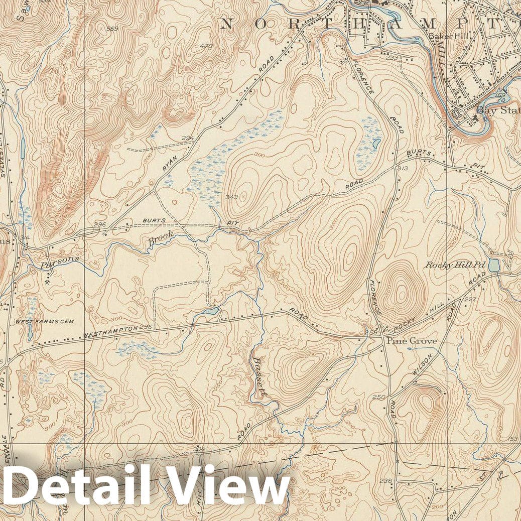 Historic Map : USGS 7.5 Minute Sheets and Quadrangles, Easthampton & Northampton 1948 Topographic Map , Vintage Wall Art