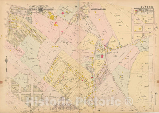 Historic Map : Atlas of Washington D.C. Volume 4 (NE, SE), Washington 1907 Plate 020 , Vintage Wall Art