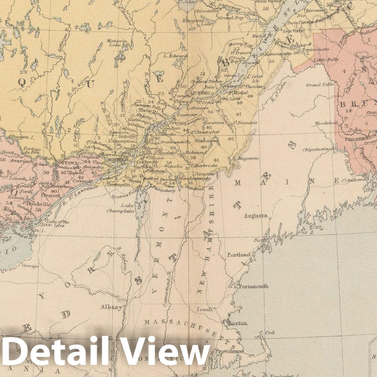 Historic Map : Canada 1875 , Student Atlas of Modern Geography , Vintage Wall Art