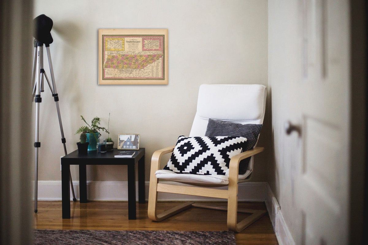 Historic Map : Tennessee 1847 , A New Universal Atlas of the World , Vintage Wall Art