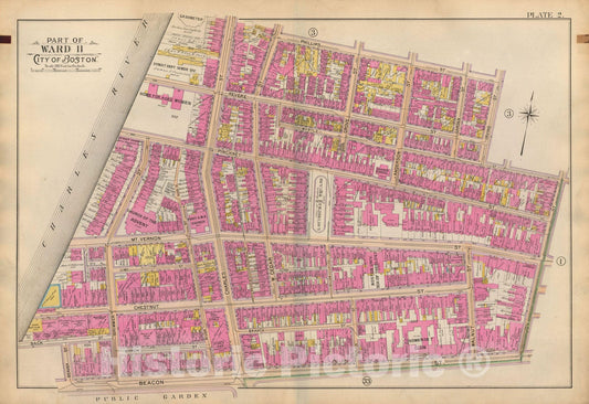Historic Map : Atlas of Boston Proper, 1898 Plate 002 , Vintage Wall Art
