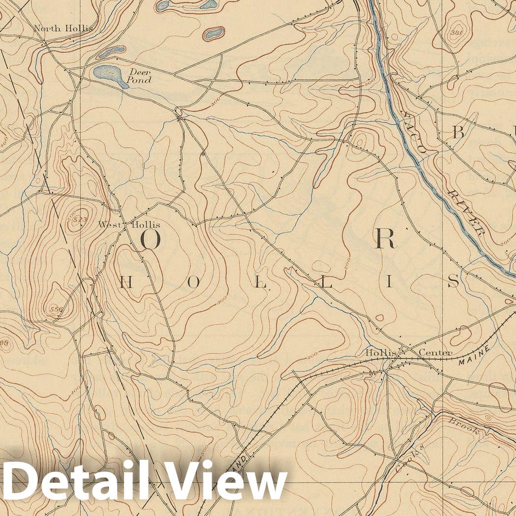 Historic Map : USGS 7.5 Minute Sheets and Quadrangles, Buxton & Dayton & Hollis 1925 Topographic Map , Vintage Wall Art