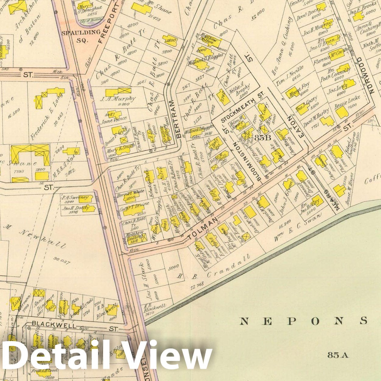 Historic Map : Atlas City of Boston, Vol. 5, Dorchester, 4th Ed., Dorchester 1904 Plate 031 , Vintage Wall Art