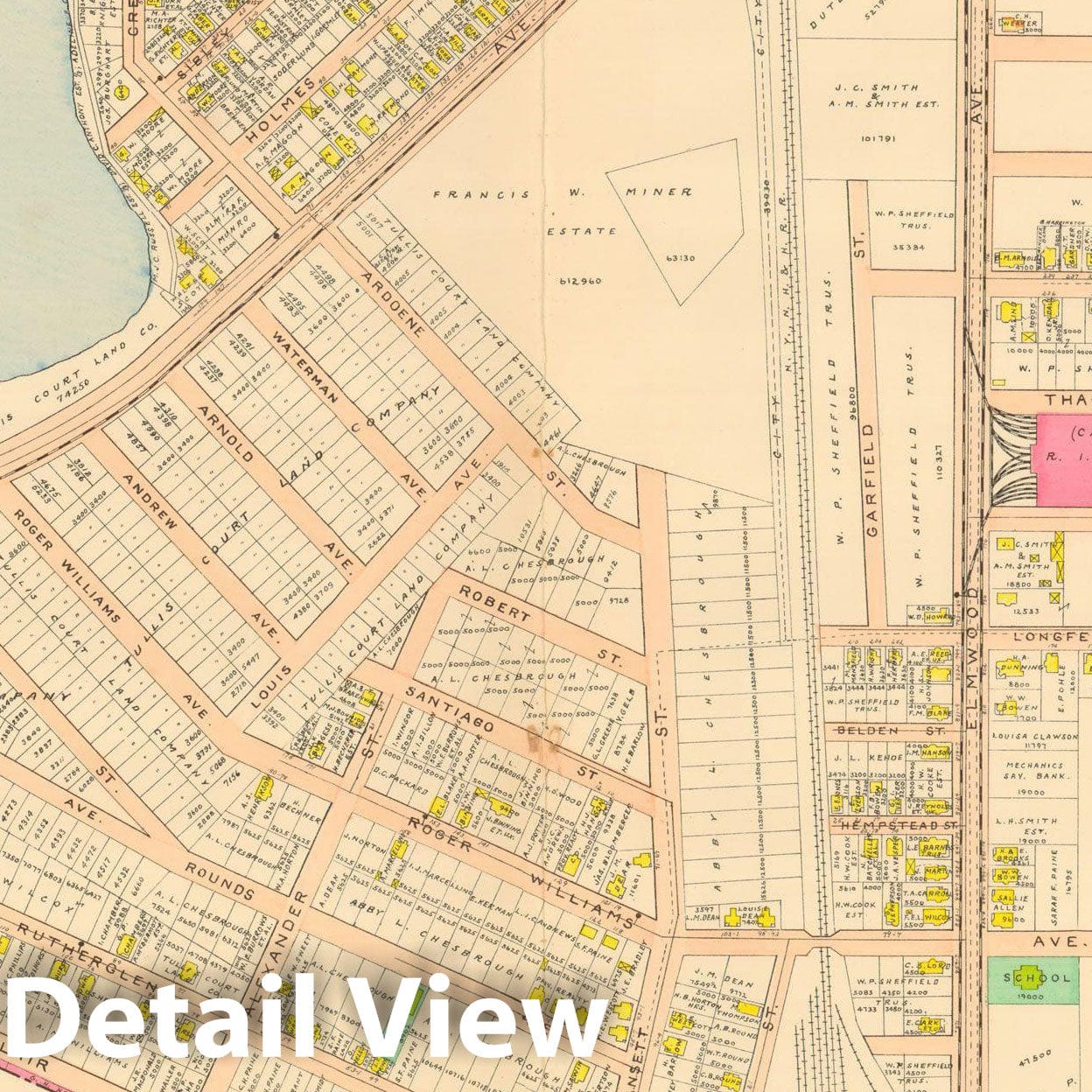 Historic Map : Atlas City of Providence Rhode Island, Providence 1908 Plate 022 , Vintage Wall Art