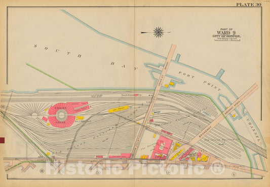Historic Map : Atlas City of Boston: South Boston 1919 Plate 030 , Vintage Wall Art