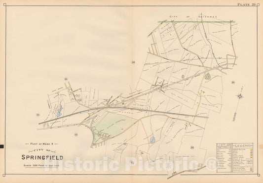 Historic Map : Atlas City of Springfield, Springfield 1899 Plate 020 , Vintage Wall Art
