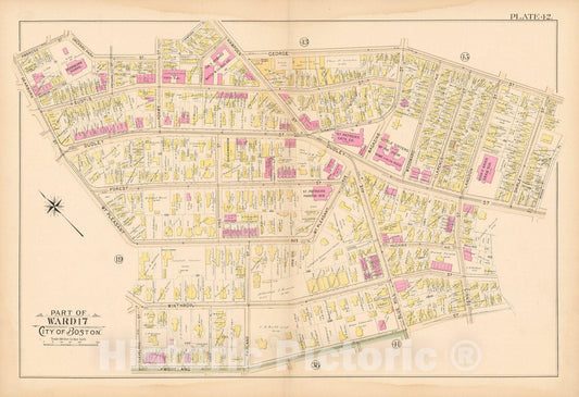 Historic Map : Atlas City of Boston Proper 1895 Plate 042 , Vintage Wall Art