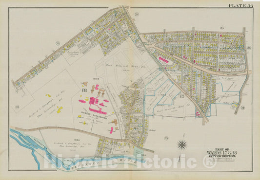 Historic Map : Atlas City of Boston, Dorchester, Dorchester 1933 Plate 036 , Vintage Wall Art