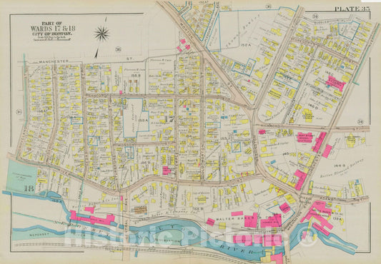 Historic Map : Atlas City of Boston, Dorchester, Dorchester 1933 Plate 035 , Vintage Wall Art