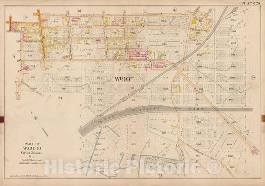 Historic Map : Atlas City of Newark, Newark 1901 Plate 029 , Vintage Wall Art