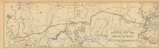 Historic Map : Framingham & Newton & Wayland & Weston 1901 , Vintage Wall Art