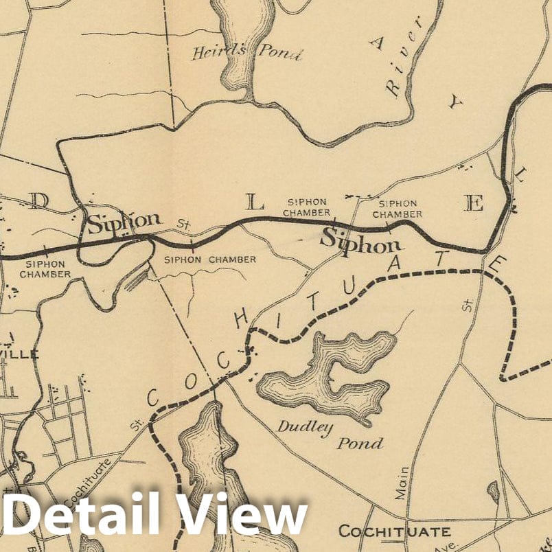 Historic Map : Framingham & Newton & Wayland & Weston 1901 , Vintage Wall Art