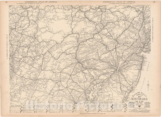 Historic Map : Delaware & Maryland & New Jersey & New York & Pennsylvania & Virginia 1921 , Commercial Atlas of America , Vintage Wall Art