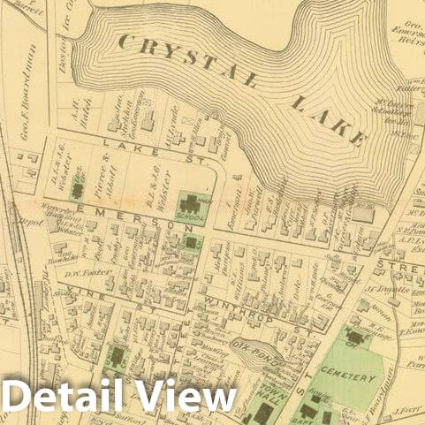 Historic Map : County Atlas of Middlesex Massachusetts, Melrose 1875 , v2, Vintage Wall Art