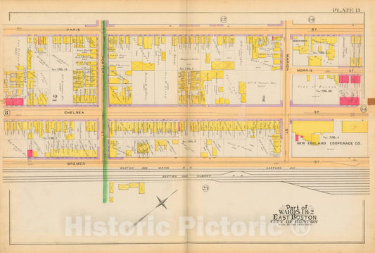 Historic Map : Atlas City of Boston, Vol. 9, East Boston 1892 Plate 013 , Vintage Wall Art