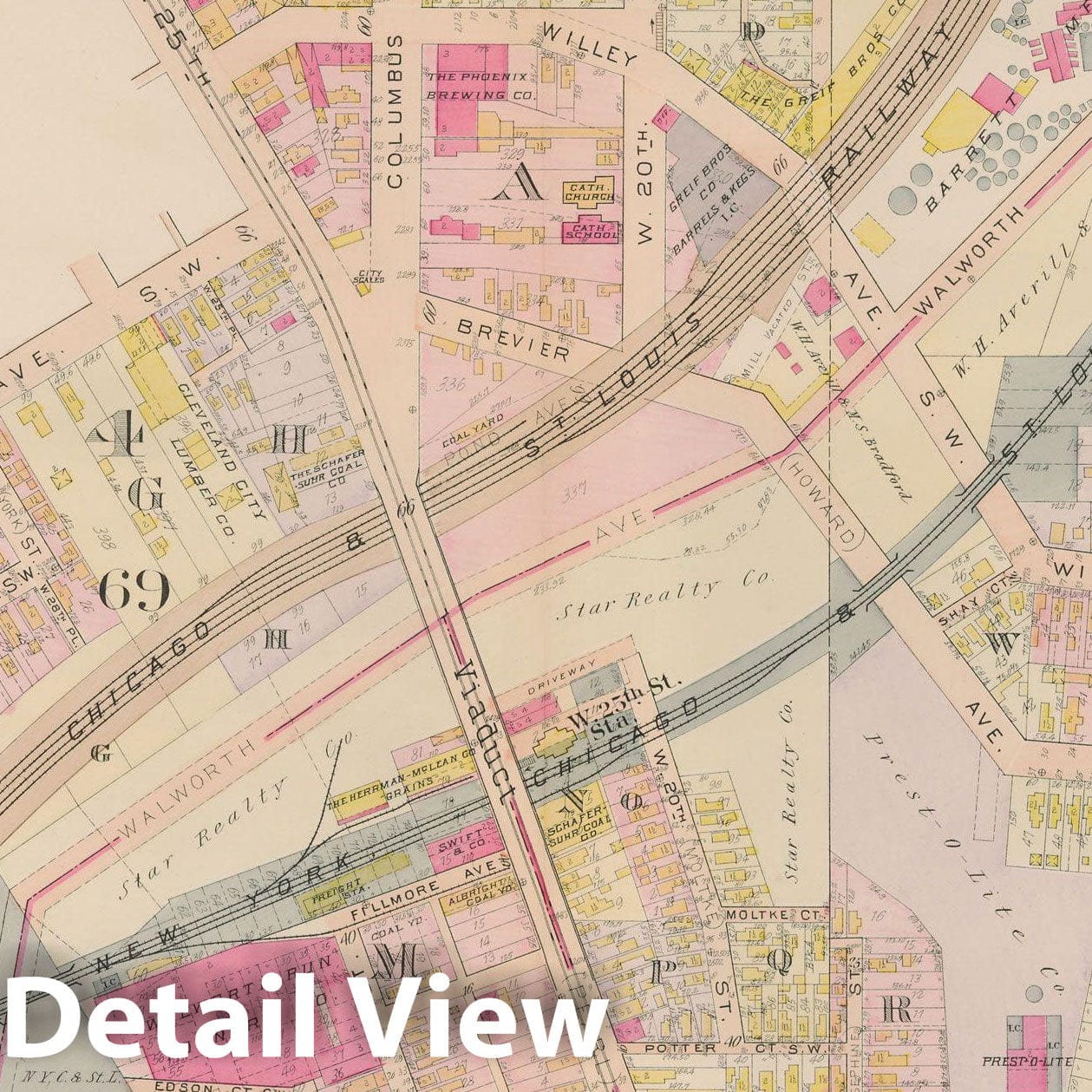 Historic Map : Plat Book of The City of Cleveland, Vol. Two, 1912 Plate 010 , Vintage Wall Art
