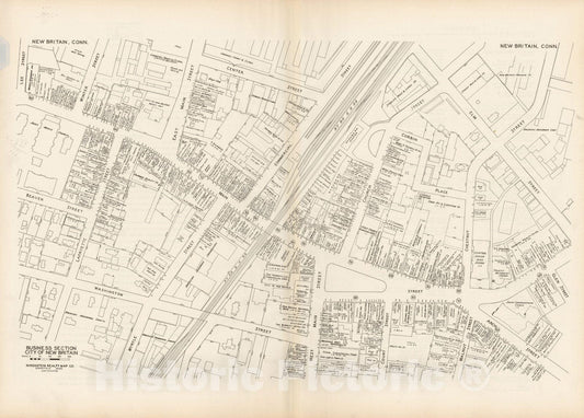 Historic Map : New England States Ed., New Britain 1946 , Nirenstein's National Preferred Real Estate Locations of Business Properties , Vintage Wall Art