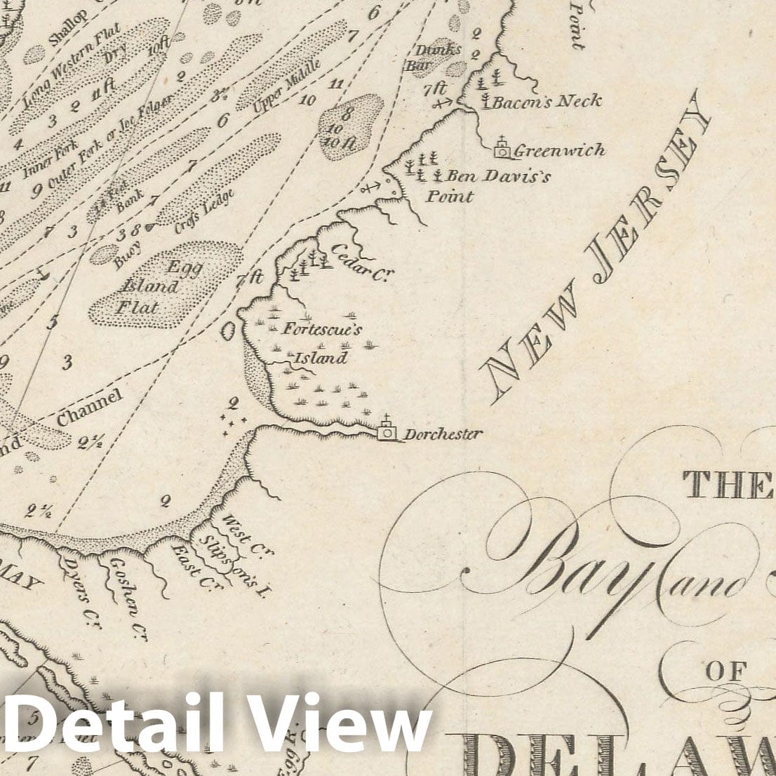 Historic Map : American Coast Pilot, Delaware River & Bay 1815 , Vintage Wall Art