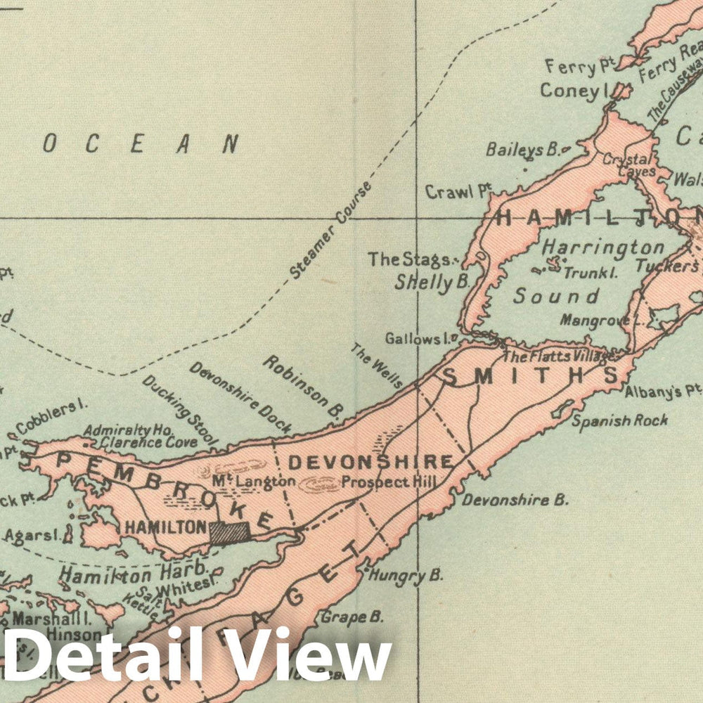 Historic Map : Pocket Guide to the West Indies, Bermuda 1927 , Vintage Wall Art