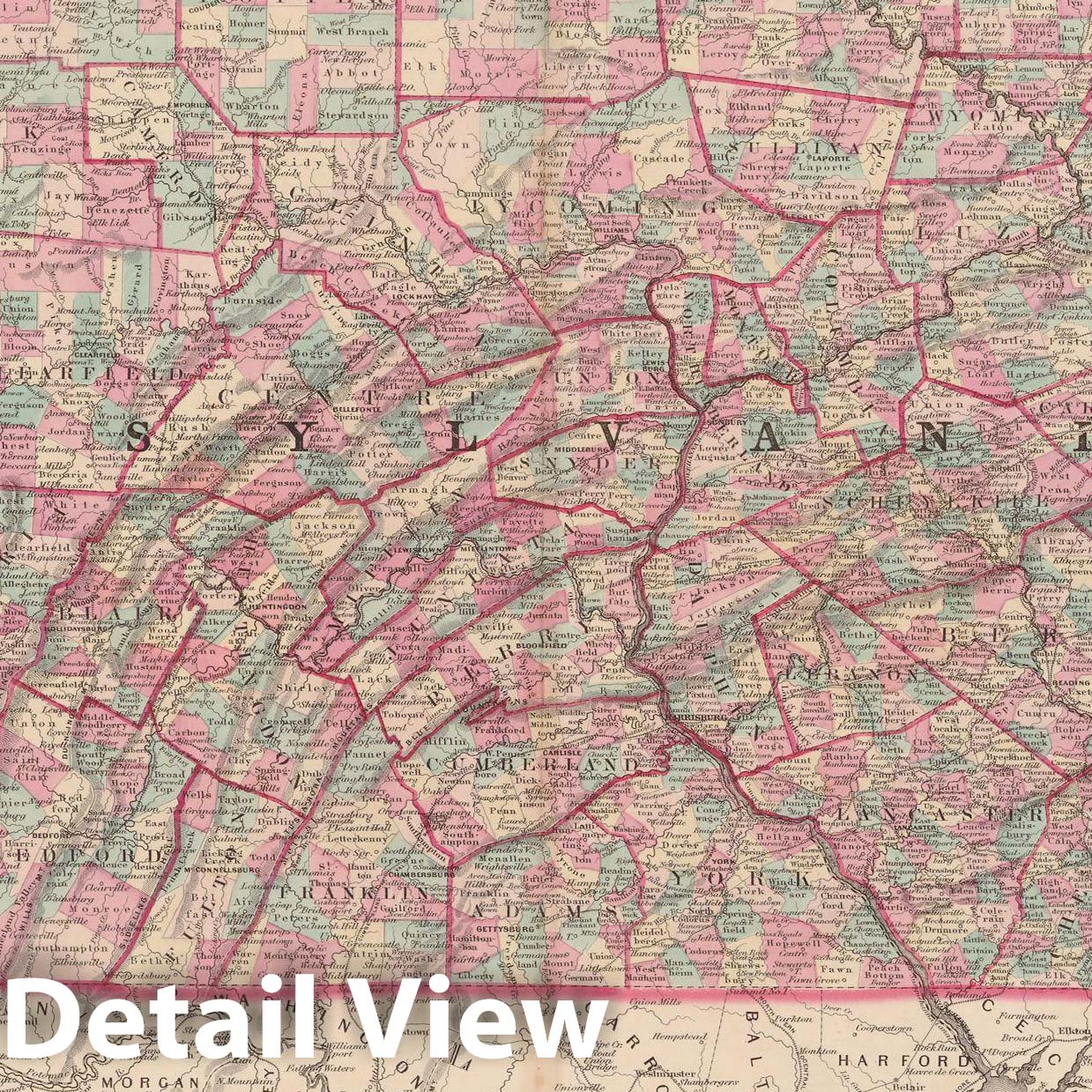 Historic Map : New Jersey & Pennsylvania 1873 , Family Atlas World , Vintage Wall Art