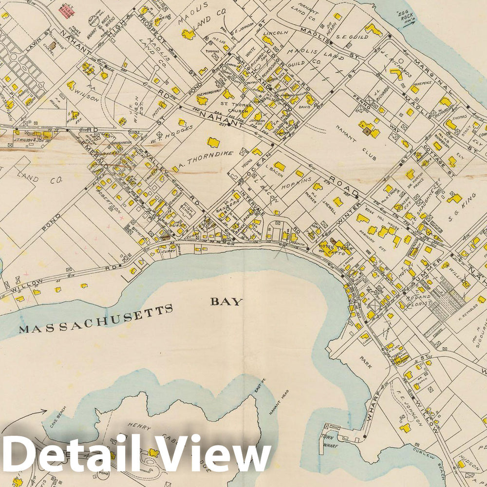 Historic Map : Atlas of Lynn, Nahant & Swampscott, Lynn & Nahant 1924 Plate 020 , Vintage Wall Art