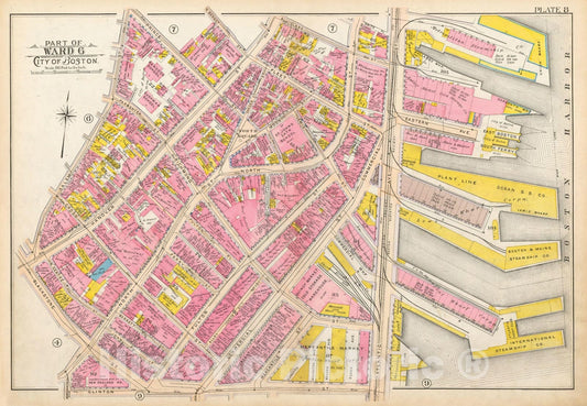 Historic Map : Atlas of Boston Proper, 1902 Plate 008 , Vintage Wall Art