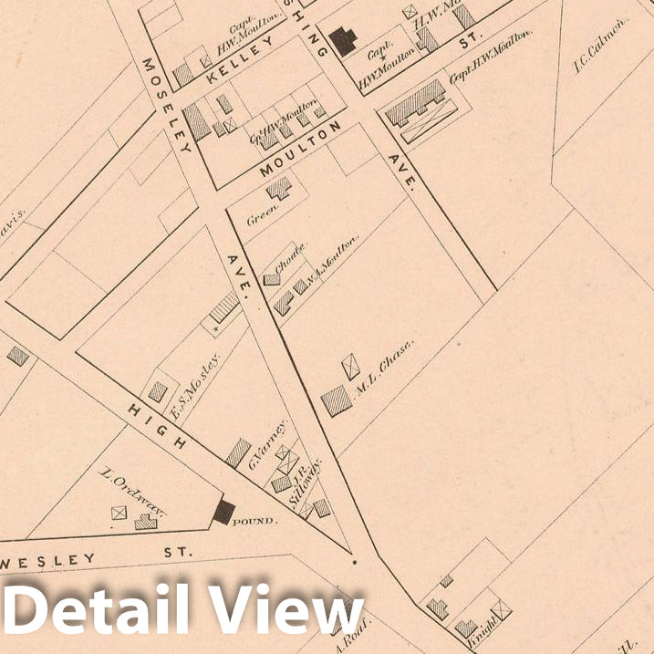 Historic Map : Atlas of Essex County, Newburyport 1884 , v4, Vintage Wall Art
