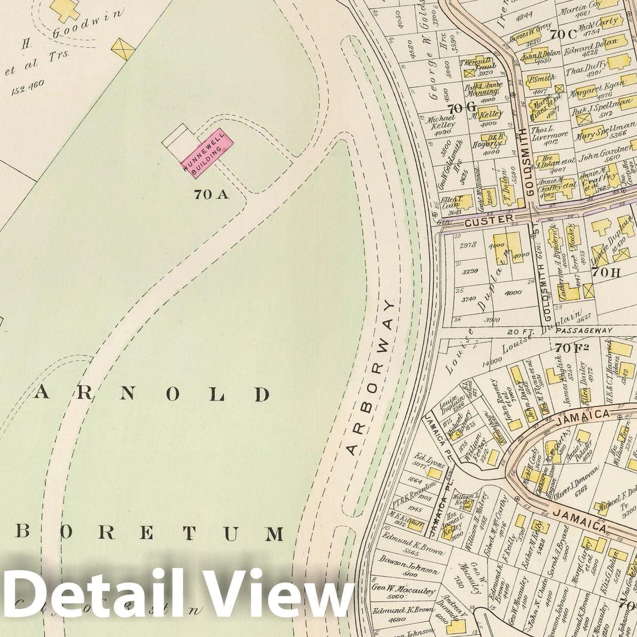 Historic Map : West Roxbury, & Roslindale, 1905 Plate 006 , Vintage Wall Art