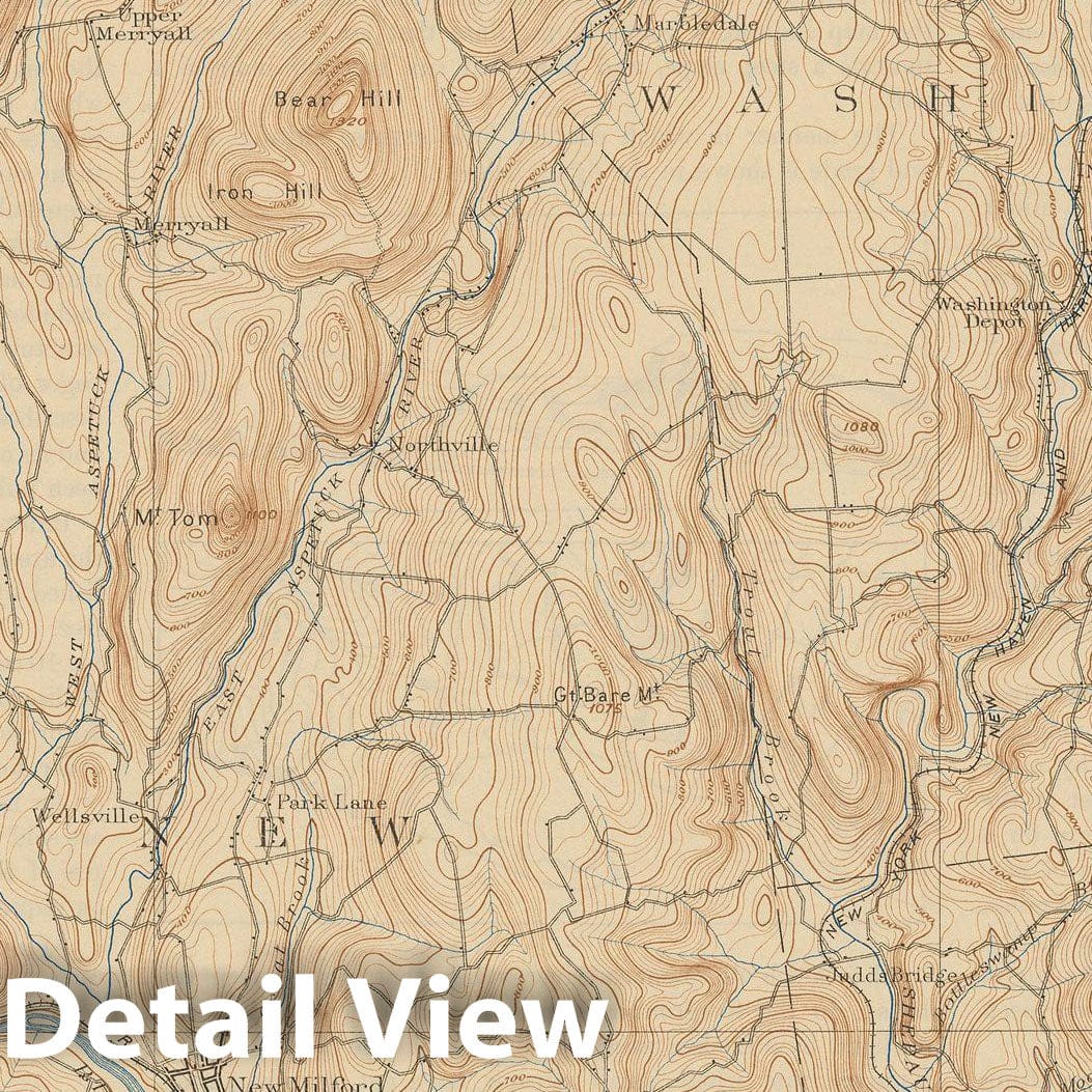 Historic Map : USGS 7.5 Minute Sheets and Quadrangles, New Milford 1941 Topographic Map , Vintage Wall Art