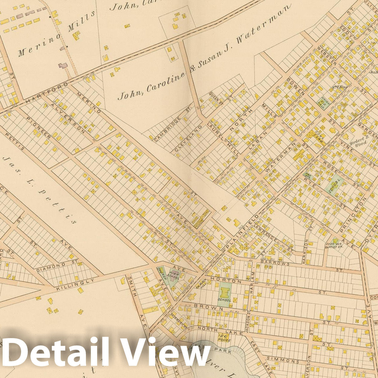 Historic Map : Atlas of Providence County, Providence 1895 , Vintage Wall Art