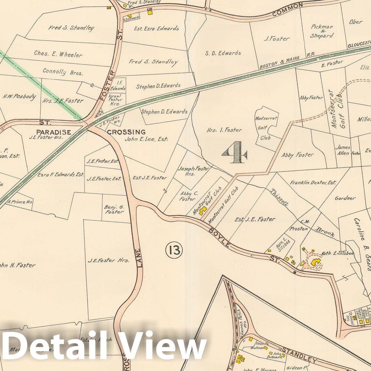 Historic Map : Beverly 1907 Plate 021 , Atlas City of Beverly , Vintage Wall Art