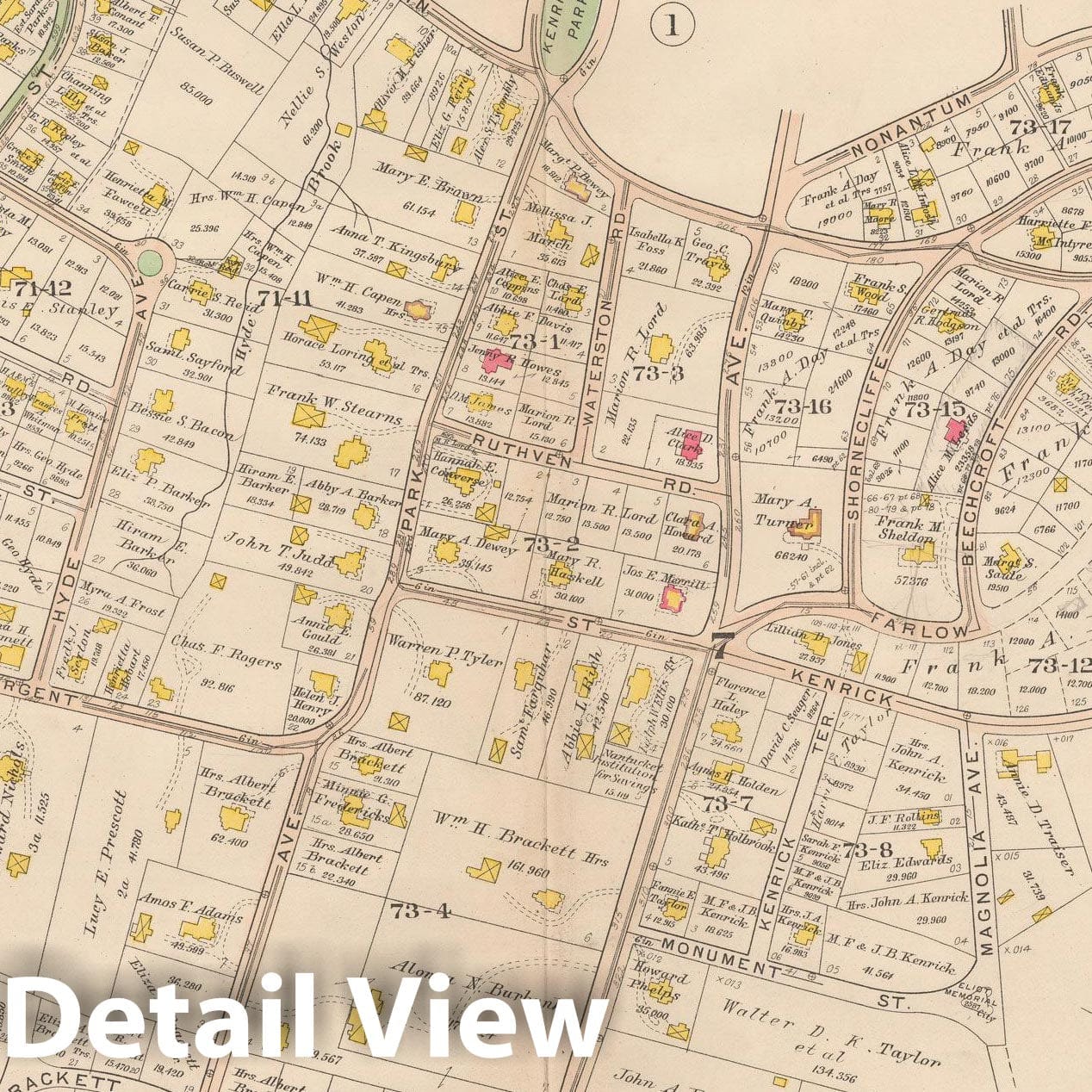 Historic Map : Atlas City of Newton, MA, Newton 1907 Plate 003 , Vintage Wall Art