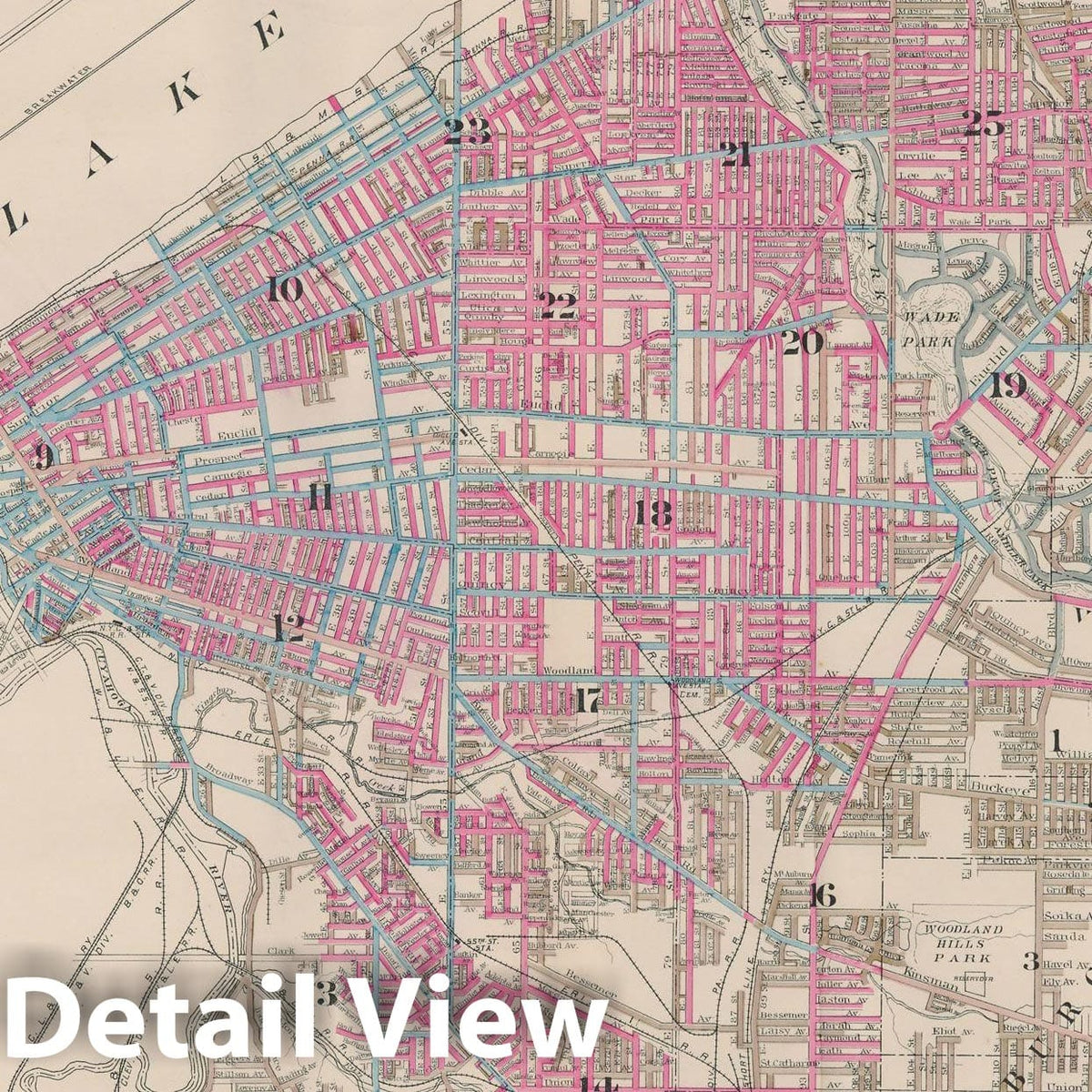 Historic Map : Plat Book of The City of Cleveland, Vol. One, Cleveland 1912 Plate 050 , Vintage Wall Art