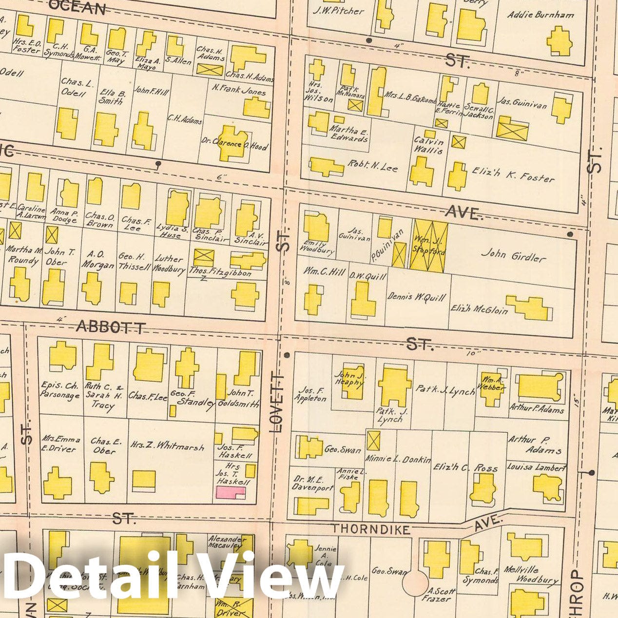 Historic Map : Beverly 1907 Plate 006 , Atlas City of Beverly , Vintage Wall Art