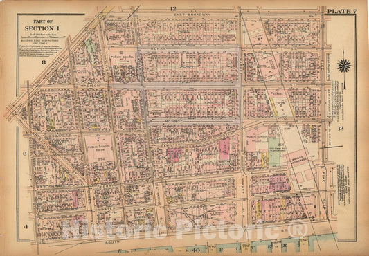 Historic Map : Land Book of the Borough of Manhattan, City of NY, Manhattan 1925 Plate 007 , Vintage Wall Art