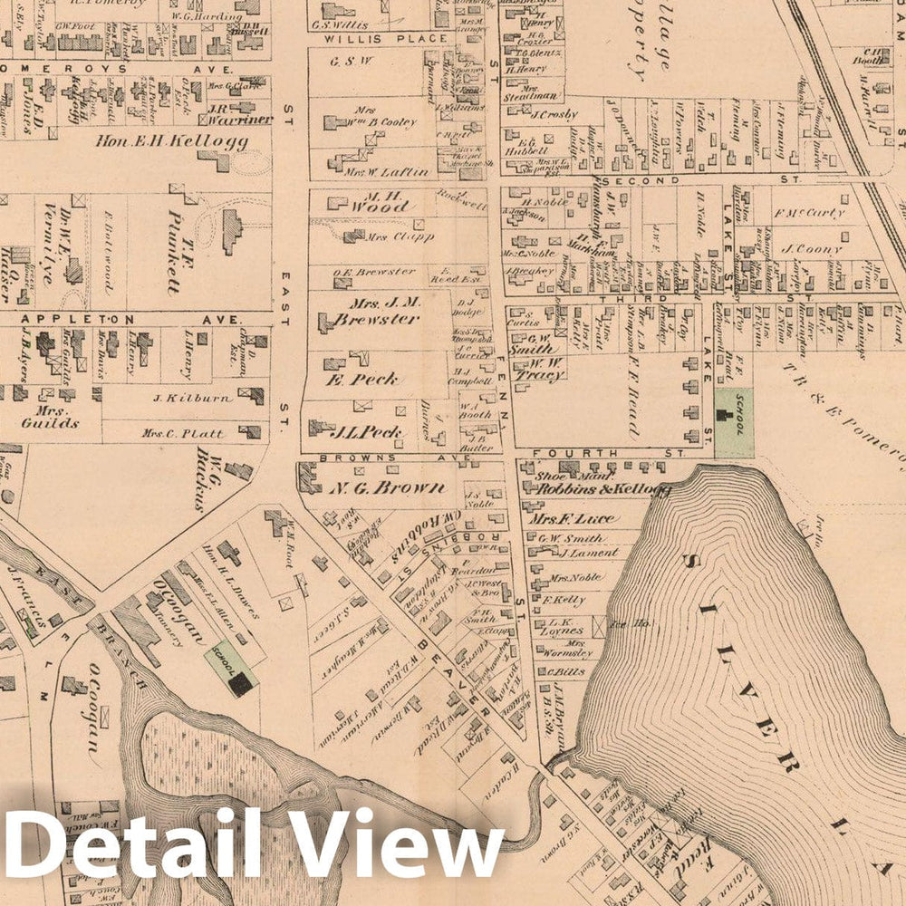 Historic Map : County Atlas of Berkshire County, Pittsfield 1876 , v7, Vintage Wall Art