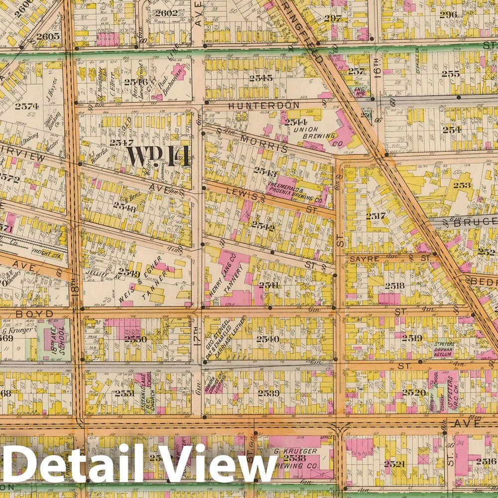 Historic Map : Atlas City of Newark, Newark 1901 Plate 022 , Vintage Wall Art