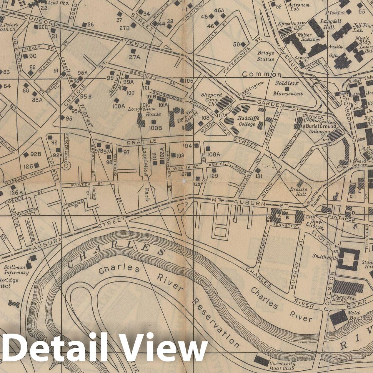 Historic Map : Cambridge 1925 , v2, Vintage Wall Art