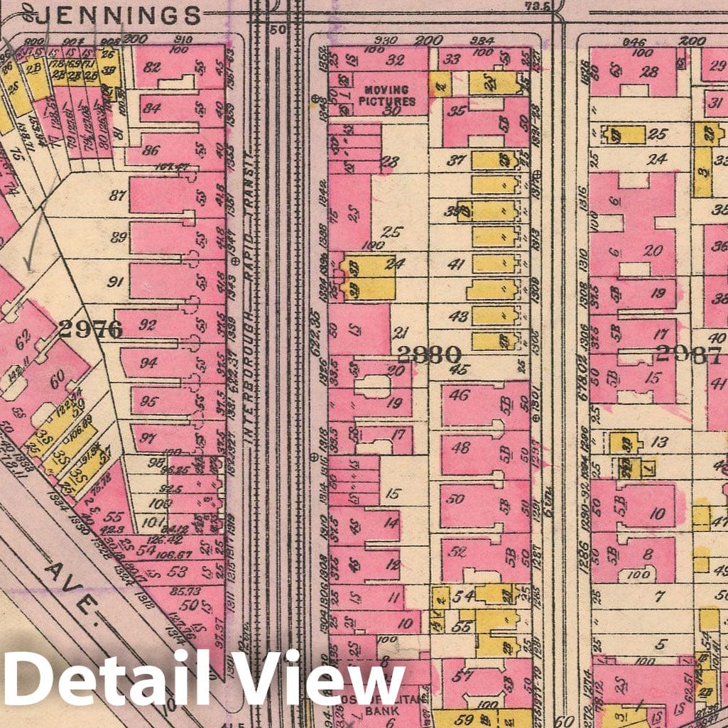 Historic Map : Borough of The Bronx, Sections 9-13, The Bronx 1928 Plate 076 , Vintage Wall Art