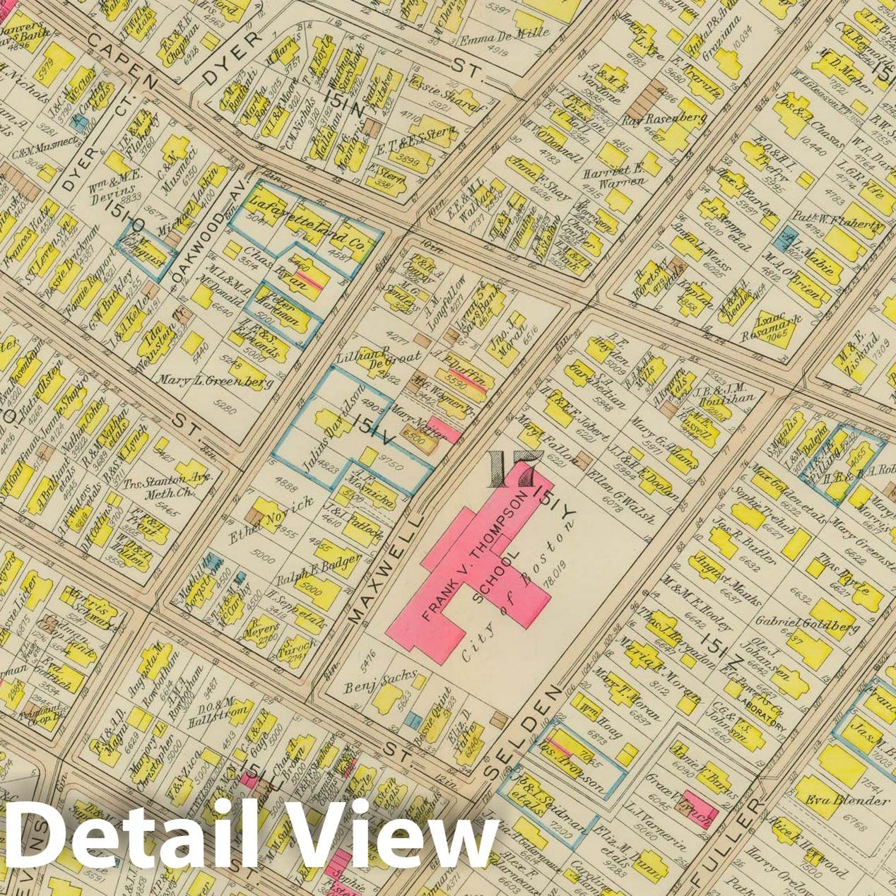 Historic Map : Atlas City of Boston, Dorchester, Dorchester 1933 Plate 026 , Vintage Wall Art